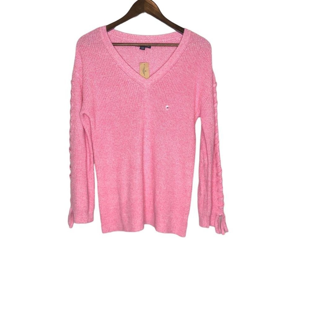 American Eagle Outfitters NWT Pink V-Neck Sweater Size Medium